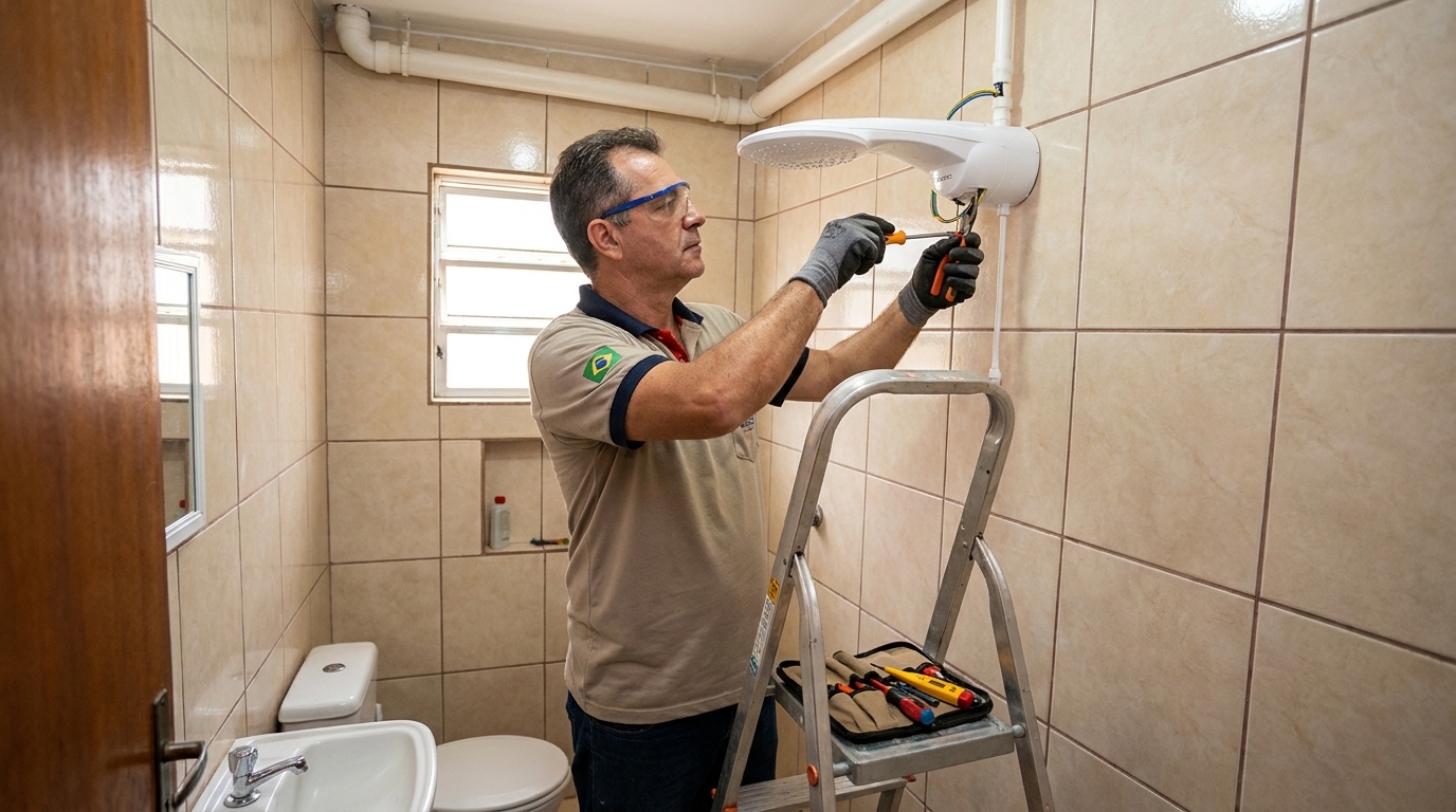 Instalação com pressurizador em Santos-SP